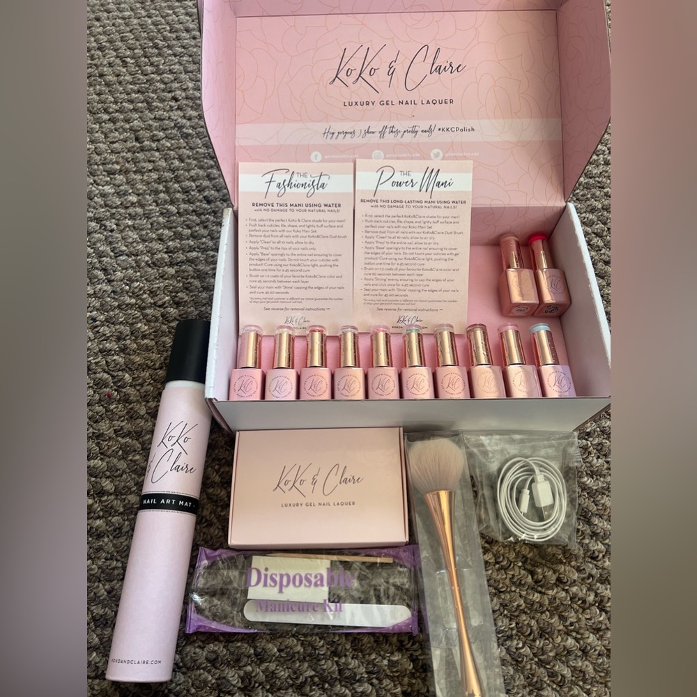 Koko & Claire Luxury Nail Gel Manicure Kit Polish Laquer Over $300 value…